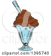 Clipart Of Sketched Ice Cream Royalty Free Vector Illustration