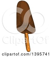 Clipart Of A Sketched Popsicle Royalty Free Vector Illustration