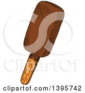 Clipart Of A Sketched Popsicle Royalty Free Vector Illustration by Vector Tradition SM