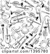 Clipart Of A Seamless Background Pattern Of Instruments Royalty Free Vector Illustration