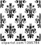 Clipart Of A Seamless Pattern Background Of Fleur De Lis Royalty Free Vector Illustration