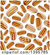 Clipart Of A Seamless Background Pattern Of Hot Dogs Royalty Free Vector Illustration