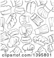 Clipart Of A Seamless Background Pattern Of Chef Hats Royalty Free Vector Illustration