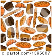Clipart Of A Seamless Background Pattern Of Bread Royalty Free Vector Illustration