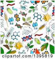 Poster, Art Print Of Seamless Background Pattern Of Bioengineering Items