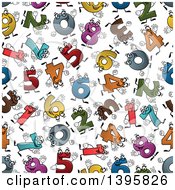 Poster, Art Print Of Seamless Background Pattern Of Number Characters