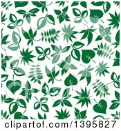 Poster, Art Print Of Seamless Background Pattern Of Green Leaves