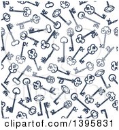 Clipart Of A Seamless Background Pattern Of Skeleton Keys Royalty Free Vector Illustration