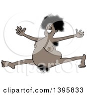 Nude Black Woman Leaping