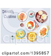 Poster, Art Print Of Meal Of Danish Cuisine With Text