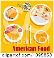 Poster, Art Print Of Meal Of American Cuisine With Text On Yellow
