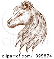 Poster, Art Print Of Brown Sketched Horse Head