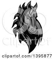 Poster, Art Print Of Tough Grayscale Horse Head