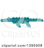 Poster, Art Print Of Flat Design Pliosaur Dinosaur