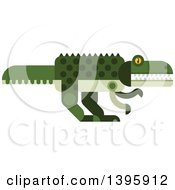 Poster, Art Print Of Flat Design Crocodile Or Dinosaur