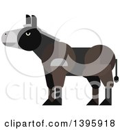 Clipart Of A Flat Design Donkey Royalty Free Vector Illustration by Vector Tradition SM