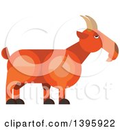Clipart Of A Flat Design Goat Royalty Free Vector Illustration