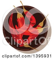 Clipart Of A Small Bowl Of Culinary Spices Hot Chili Peppers Royalty Free Vector Illustration