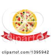 Poster, Art Print Of Pizza Over A Banner