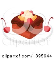Clipart Of A Piece Of Cake With Cherries Royalty Free Vector Illustration