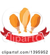 Clipart Of A Banner With Chicken Drumsticks Royalty Free Vector Illustration by Vector Tradition SM