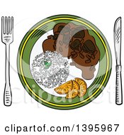 Poster, Art Print Of Sketched Plate Of Pork And Bean Stew Feijoada