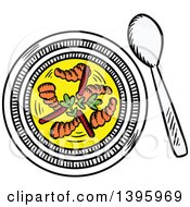 Poster, Art Print Of Sketched Bowl Of Shrimp Stew