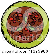Clipart Of A Bowl Of Red Salsa Royalty Free Vector Illustration