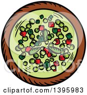 Clipart Of A Bowl Of Guacamole Royalty Free Vector Illustration