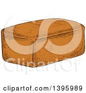Clipart Of A Sketched Loaf Of Wheat Bread Royalty Free Vector Illustration