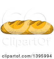 Poster, Art Print Of Sketched Loaf Of French Bread
