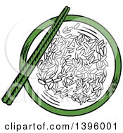 Clipart Of A Sketched Bowl Of Rice Royalty Free Vector Illustration by Vector Tradition SM