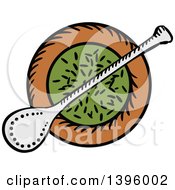 Clipart Of A Sketched Side Of Argentine Chimichurri Sauce Royalty Free Vector Illustration