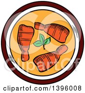Clipart Of Sketched Japanese Cuisine Shrimp Curry Soup Royalty Free Vector Illustration
