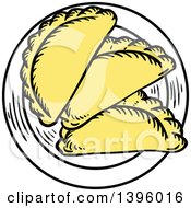 Clipart Of Sketched Argentine Empanadas Royalty Free Vector Illustration