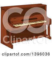 Clipart Of A Sketched Piano Royalty Free Vector Illustration by Vector Tradition SM
