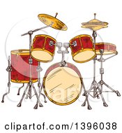 Poster, Art Print Of Sketched Drum Set