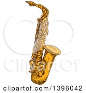 Poster, Art Print Of Sketched Saxophone