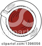 Clipart Of A Sketched Cup Of Coffee Royalty Free Vector Illustration