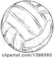 Poster, Art Print Of Sketched Dark Gray Volleyball