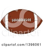 Clipart Of A Sketched American Football Royalty Free Vector Illustration by Vector Tradition SM