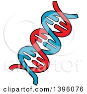 Poster, Art Print Of Sketched Dna Strand