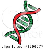 Poster, Art Print Of Sketched Dna Strand