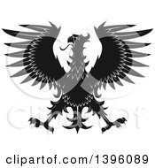 Clipart Of A Black And White Eagle Royalty Free Vector Illustration