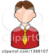 Clipart Of A Sketched Caucasian Male Teacher Avatar Royalty Free Vector Illustration