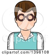 Clipart Of A Sketched Caucasian Male Teacher Avatar Royalty Free Vector Illustration by Vector Tradition SM