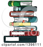 Poster, Art Print Of Sketched Stack Of Books