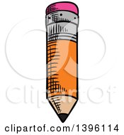Clipart Of A Sketched Yellow Pencil Royalty Free Vector Illustration by Vector Tradition SM