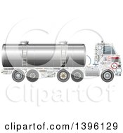 Tank Truck With Visible Mechanical Parts