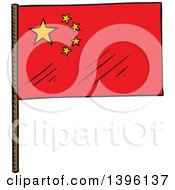 Poster, Art Print Of Sketched Chinese Flag